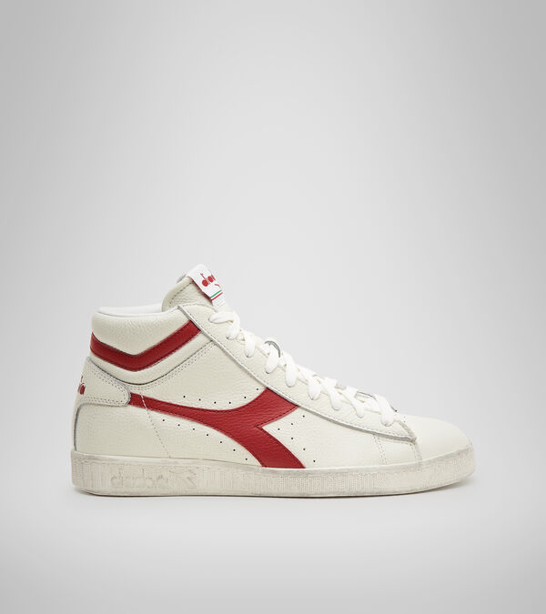 Tenis Diadora Game L High Waxed Hombre Blancos Rojos | Mexico-785014