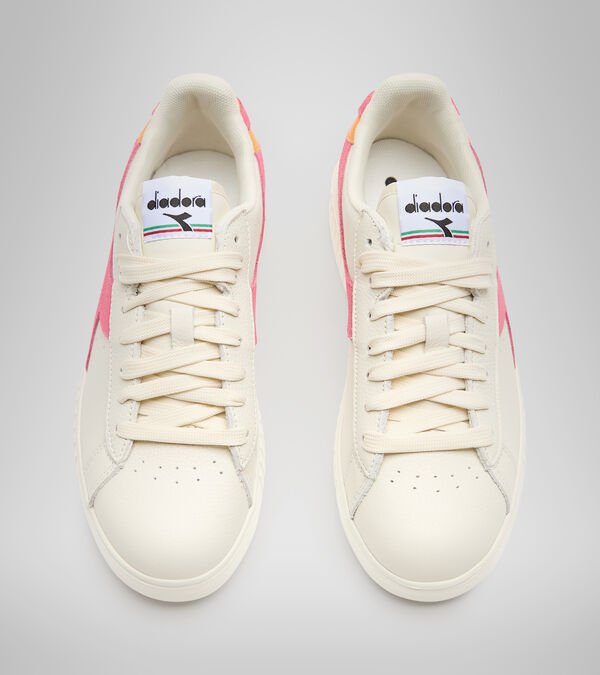 Tenis Diadora Game Step Premium Tumbled Cuero Mujer Blancos Rosas | Mexico-593014