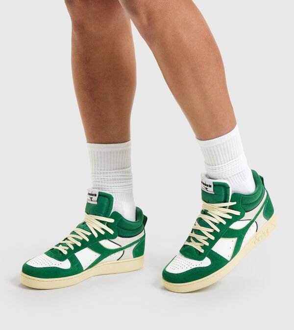 Tenis Diadora Magic Basket Demi Cut Gamuza Cuero Mujer Verdes Blancos | Mexico-196435