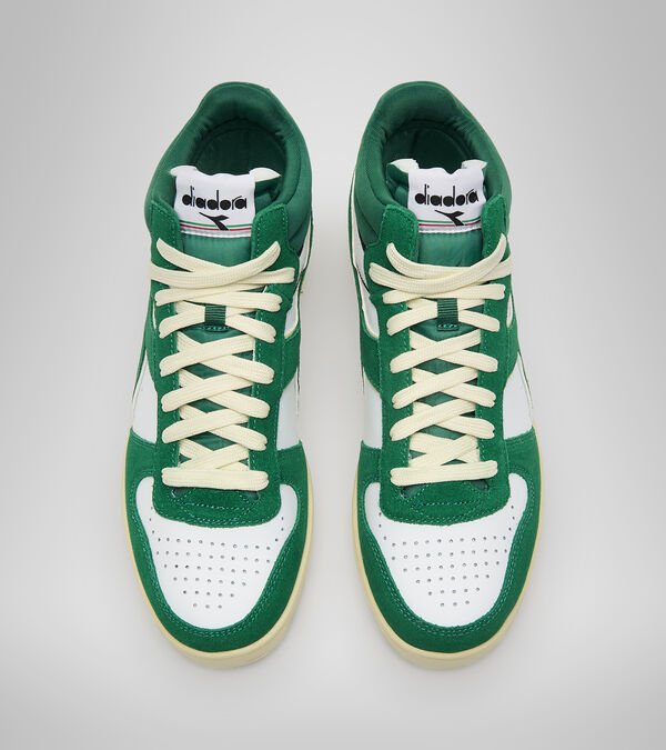 Tenis Diadora Magic Basket Demi Cut Gamuza Cuero Mujer Verdes Blancos | Mexico-196435