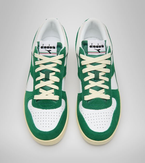 Tenis Diadora Magic Basket Low Gamuza Cuero Mujer Verdes Blancos | Mexico-742389