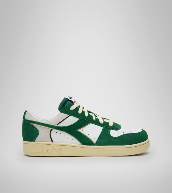 Tenis Diadora Magic Basket Low Gamuza Cuero Mujer Verdes Blancos | Mexico-742389