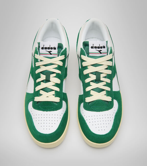 Tenis Diadora Magic Basket Low Gamuza Cuero Hombre Verdes Blancos | Mexico-908417