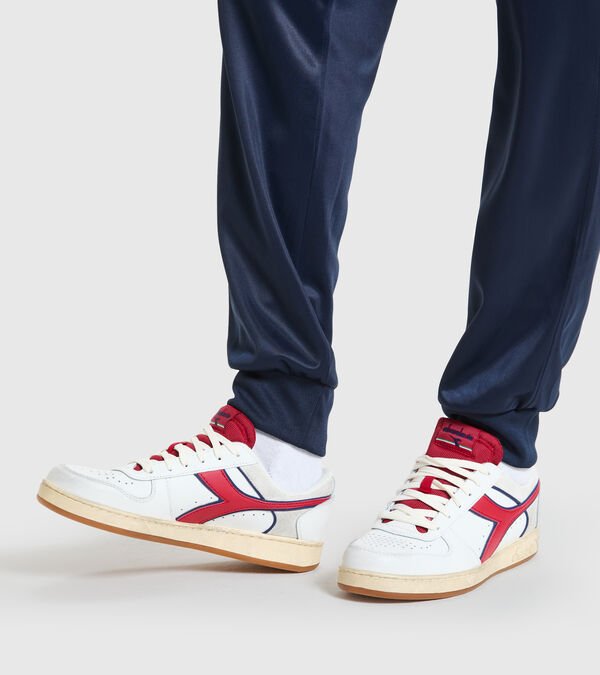 Tenis Diadora Magic Basket Low Icona Hombre Blancos Rojos | Mexico-127506