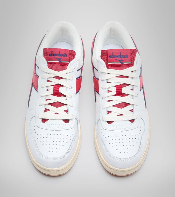 Tenis Diadora Magic Basket Low Icona Hombre Blancos Rojos | Mexico-127506