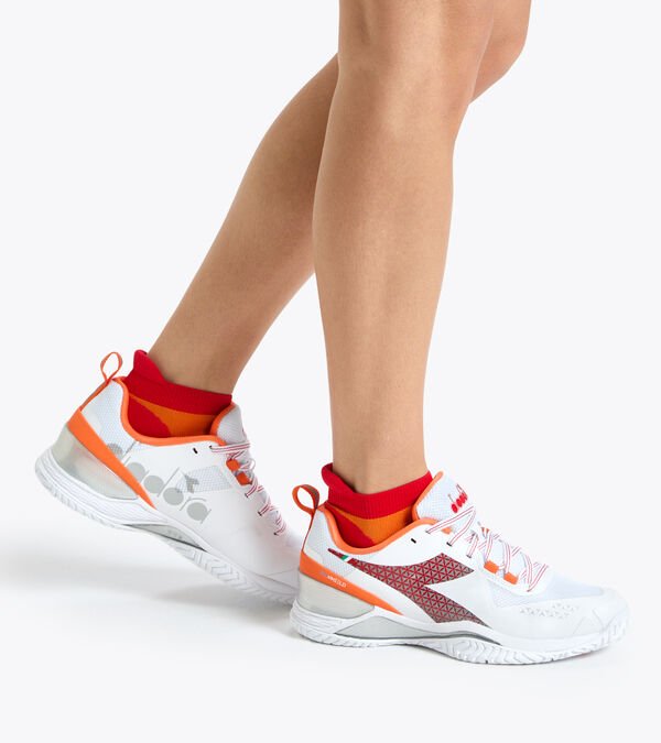 Zapatos de Tenis Diadora Blushield Torneo W Ag Mujer Blancos Naranjas Rojos | Mexico-614385