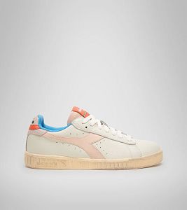 Tenis Diadora Game L Low Icona Wn Mujer Beige Rosas Azules | Mexico-253804