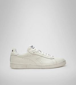 Tenis Diadora Game L Low Waxed Hombre Blancos Negros | Mexico-521638