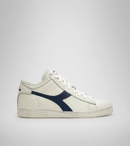 Tenis Diadora Game L Waxed Row Cut Hombre Blancos Azul Marino | Mexico-813452