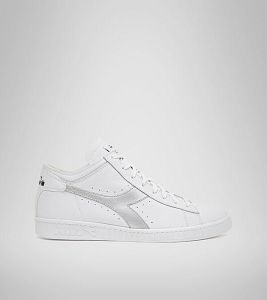 Tenis Diadora Game Row Cut Metal Mujer Blancos Plateados | Mexico-731508