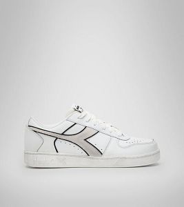 Tenis Diadora Magic Basket Low Icona Cuero Mujer Blancos Grises Negros | Mexico-879056