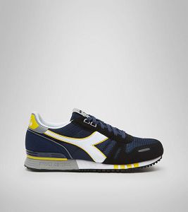 Tenis Diadora Titan Hombre Azules Negros Blancos | Mexico-534216